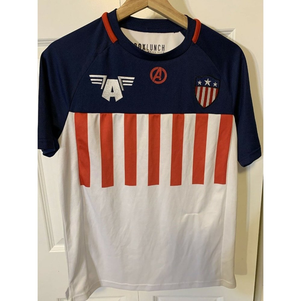 Box Lunch Men’s XS Marvel Avengers Captain America Blue‎ Red White